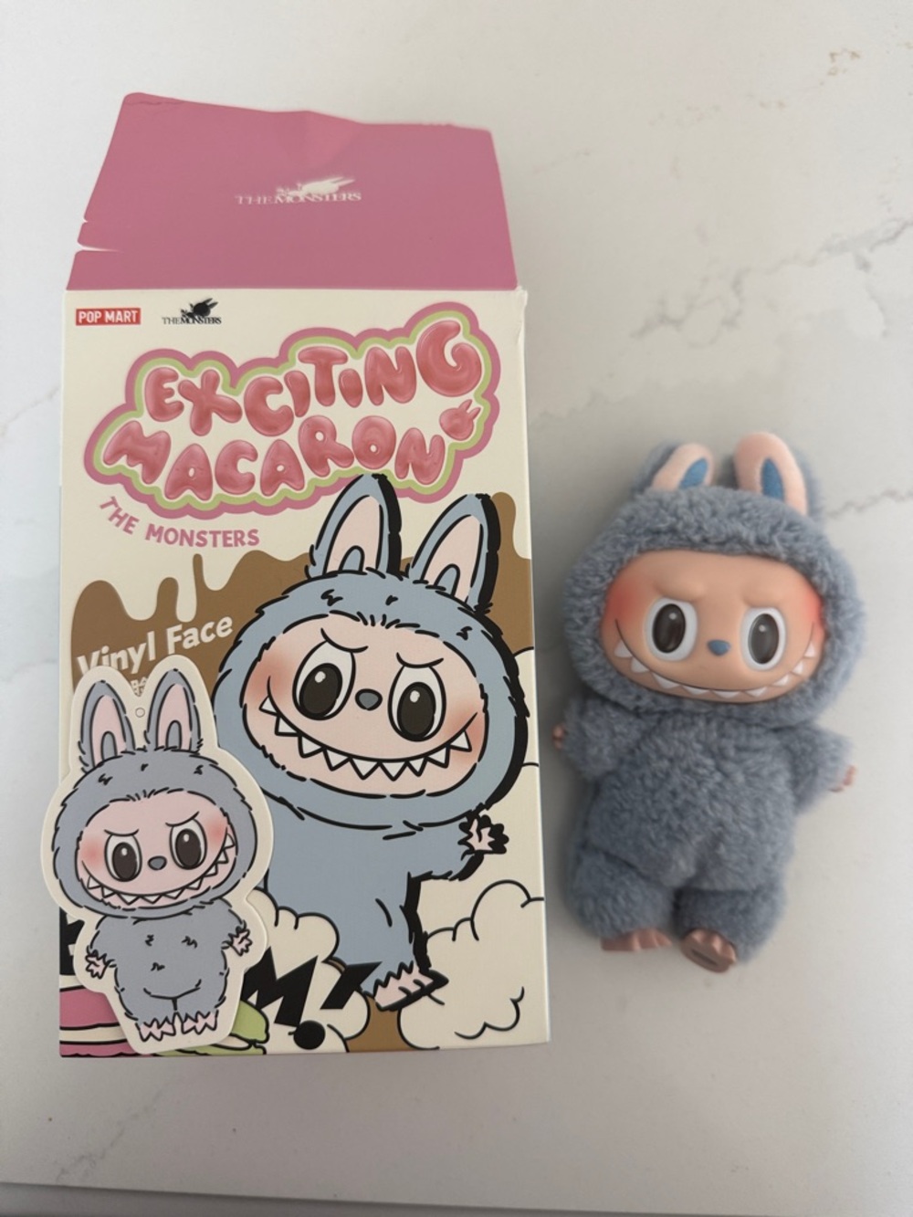 Exciting Macaron The Monsters Vinyl Face Toy - Pink & Gray